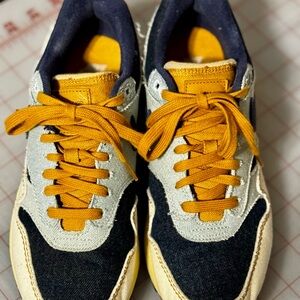 Nike Denim  Athletic Shoes with Mustard and cream Accents